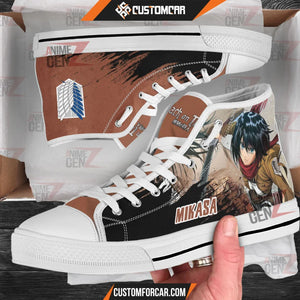 Attack On Titan Mikasa High Top Shoes Custom Anime Sneakers