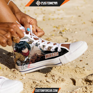 Attack On Titan Mikasa High Top Shoes Custom Anime Sneakers