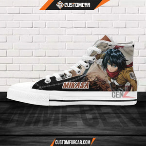 Attack On Titan Mikasa High Top Shoes Custom Anime Sneakers