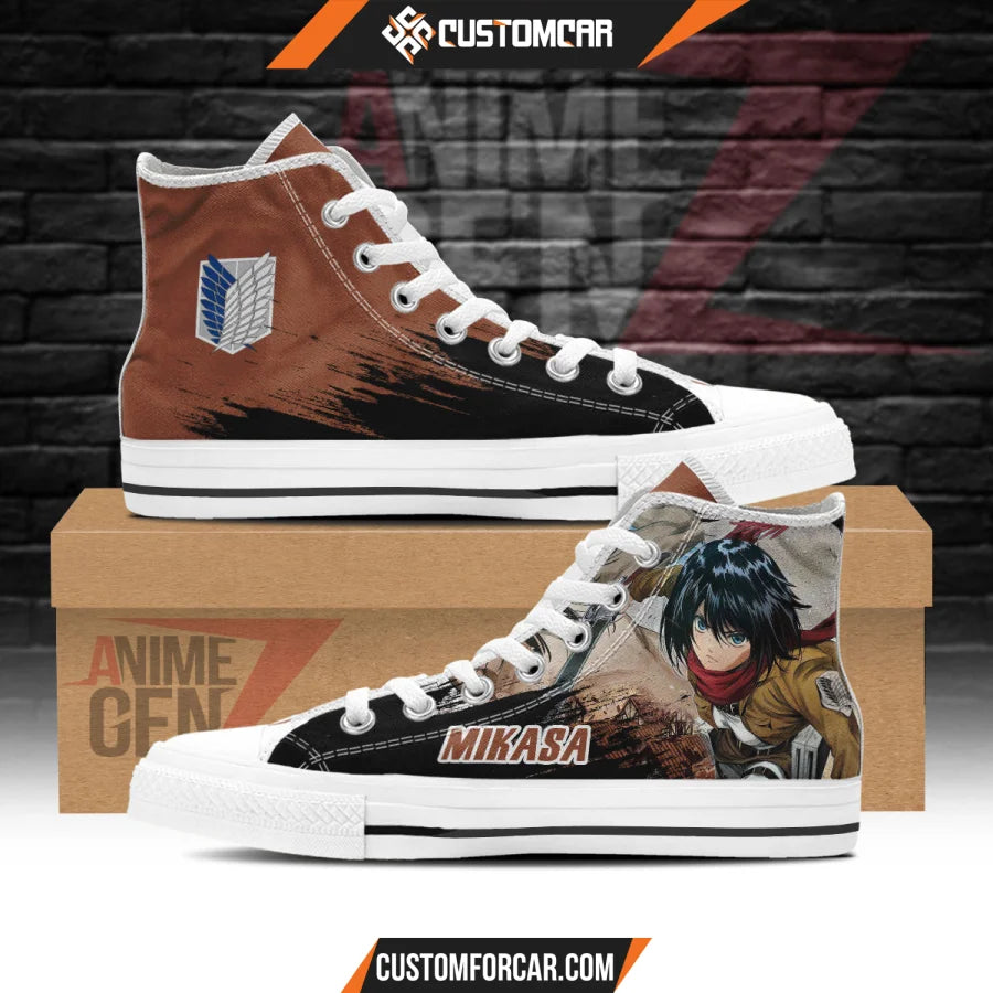 Attack On Titan Mikasa High Top Shoes Custom Anime Sneakers