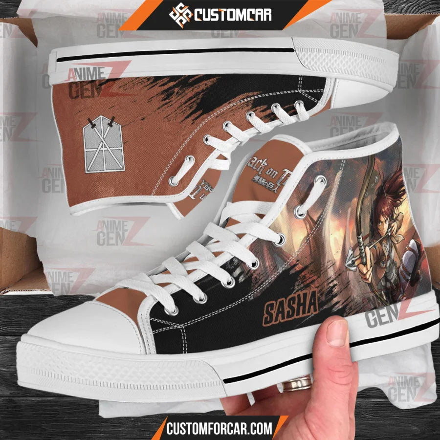 Attack On Titan Sasha High Top Shoes Custom Anime Sneakers