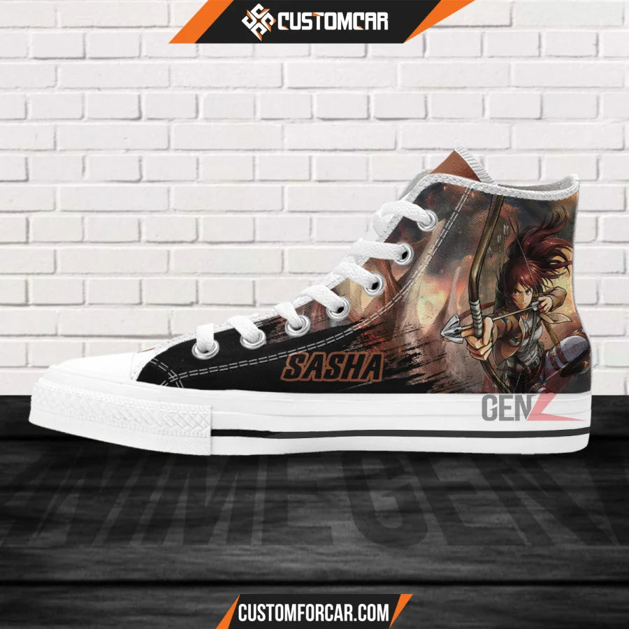 Attack On Titan Sasha High Top Shoes Custom Anime Sneakers