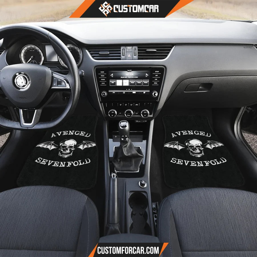 Avenged Sevenfold Car Floor Mats White Skull Head Wings Logo