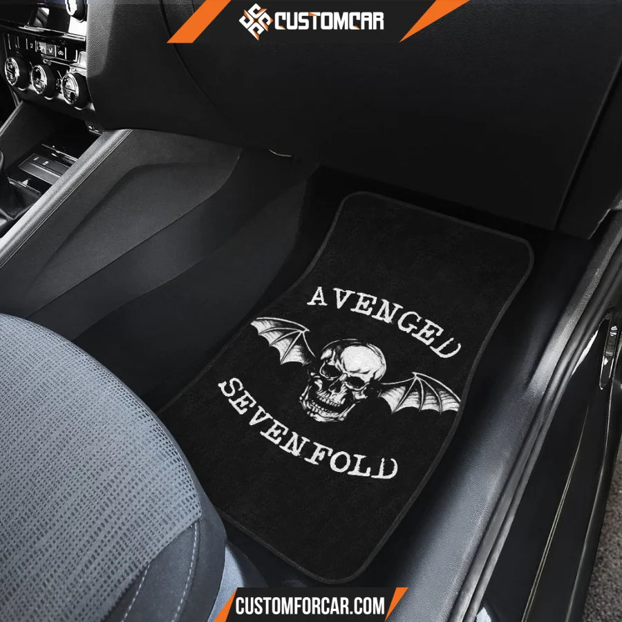 Avenged Sevenfold Car Floor Mats White Skull Head Wings Logo