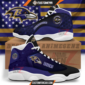 Baltimore Ravens Air Jordan 13 Sneakers NFL Custom Sport
