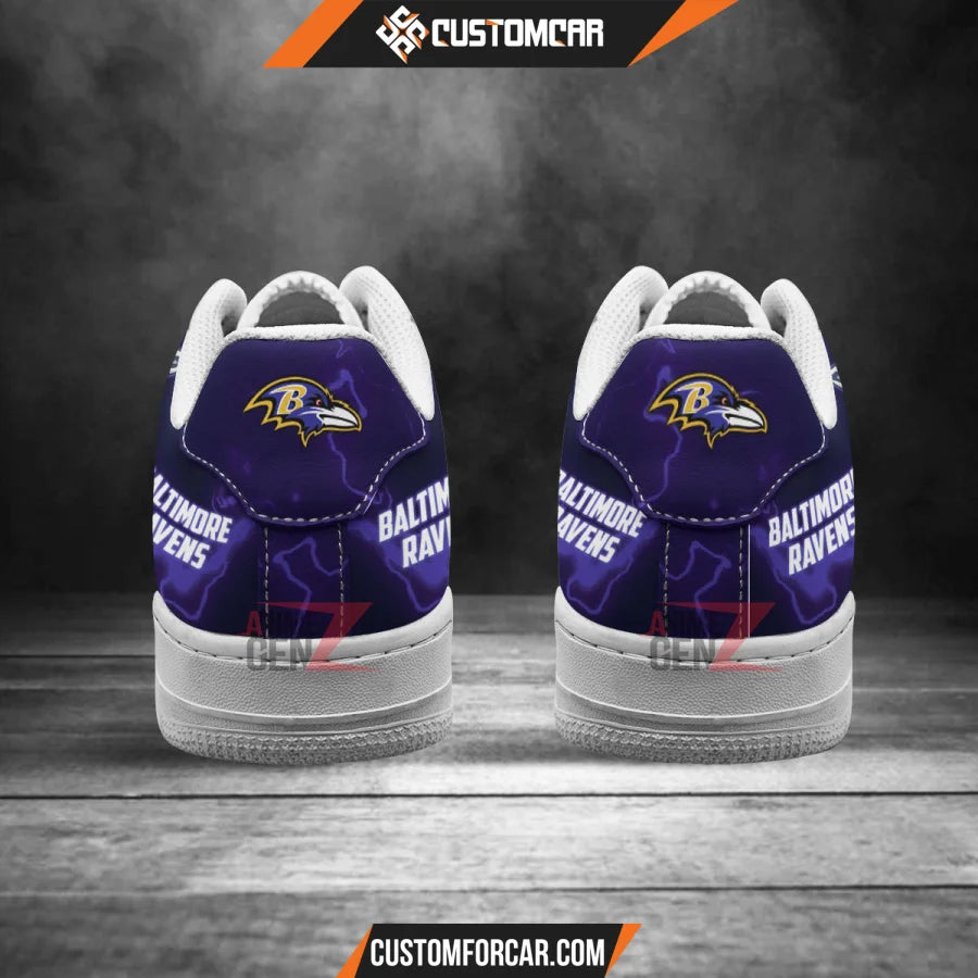 Baltimore Ravens Air Sneakers Mascot Thunder Style Custom