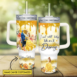 Beauty and the Beast Disney Princess Cartoon Personalized 40oz Tumbler With Handle and Straw