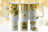 Bee Sunflower Personalized 40oz Tumbler With Handle and Straw