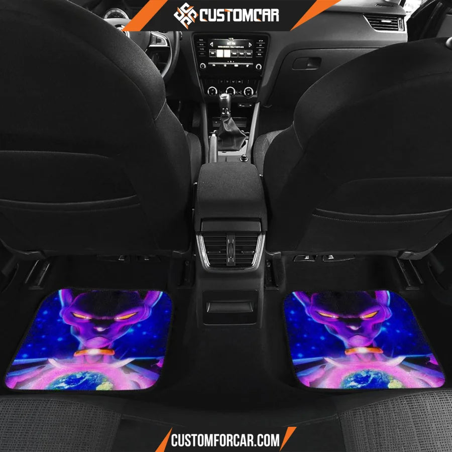 Beerus Angry Dragon Ball Front And Back Car Floor Mats 