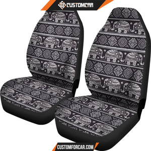 Black Aztec Elephant Pattern Print Universal Fit Car Seat 