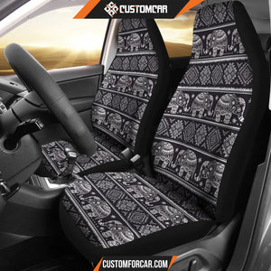 Black Aztec Elephant Pattern Print Universal Fit Car Seat 