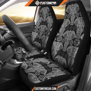Black Elephant Mandala Print Universal Fit Car Seat covers 