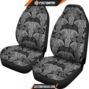 Black Elephant Mandala Print Universal Fit Car Seat covers 