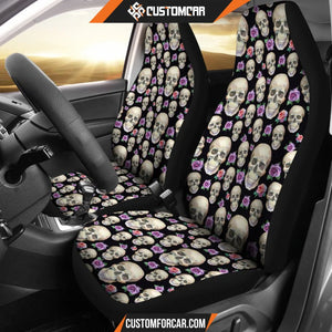 Black With Skulls and Roses Car Seat Covers - Car Seat 