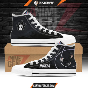 Bleach Rukia Kuchiki High Top Shoes Custom Anime Sneakers