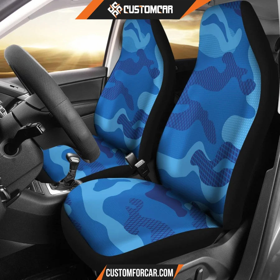 Blue Army Love Car Seat Covers DECORINCAR