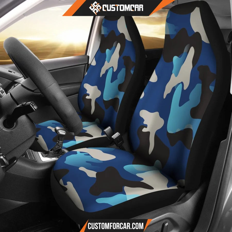 Blue Camouflage Car Seat Covers DECORINCAR