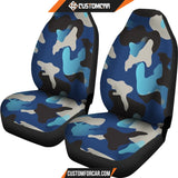 Blue Camouflage Car Seat Covers DECORINCAR