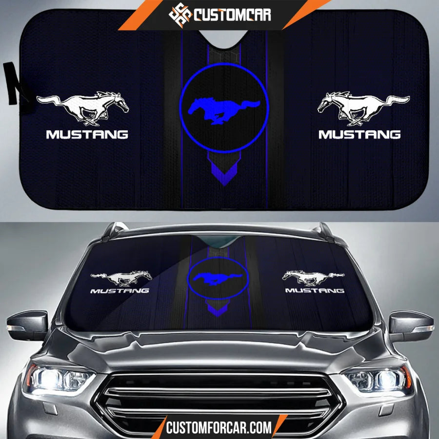 Blue Ford Mustang Car Sun Shade Car Accessories Custom For