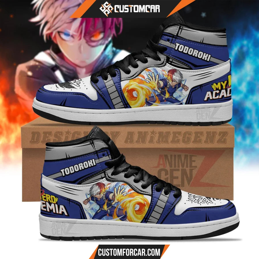 BNHA Todoroki Shoto JD Sneakers Custom Anime My Hero