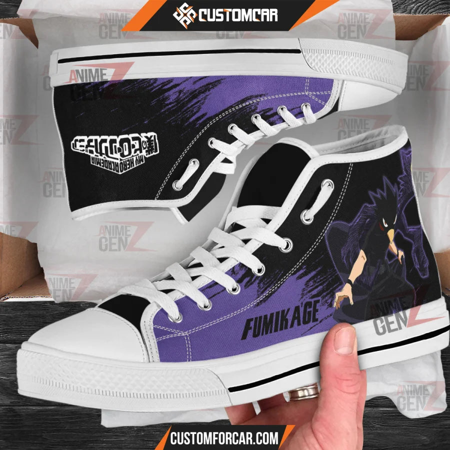 BNHA Tokoyami Fumikage High Top Shoes Custom Anime Sneakers