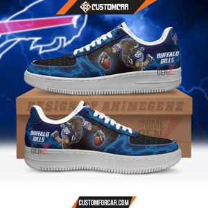 Buffalo Bills Air Sneakers Mascot Thunder Style Custom NFL