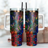 Butterfly Art Personalized 40oz Tumbler With Handle and Straw