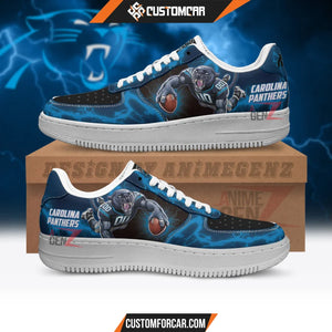 Carolina Panthers Air Sneakers Mascot Thunder Style Custom