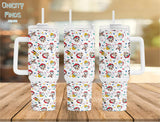 Cartoon Christmas Characters Disney Personalized 40oz Tumbler With Handle and Straw