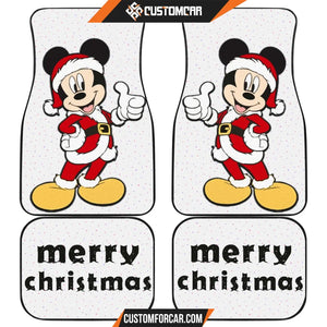 Christmas Car Floor Mats Merry Xmas Mickey Mouse Wearing