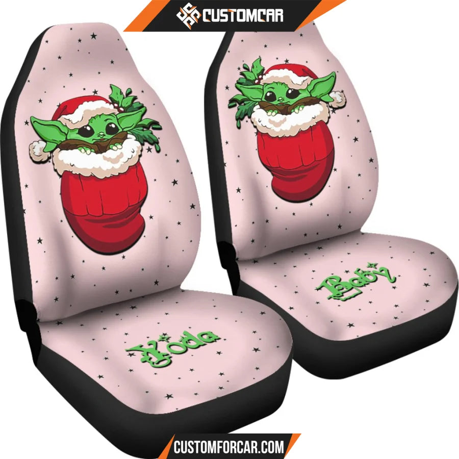 Christmas Car Seat Covers Cute Baby Yoda Star Wars Wearing