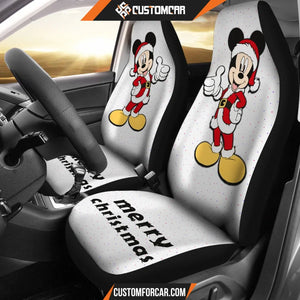 Christmas Car Seat Covers Merry Xmas Mickey Mouse Wearing