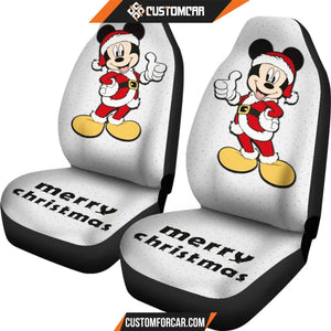 Christmas Car Seat Covers Merry Xmas Mickey Mouse Wearing