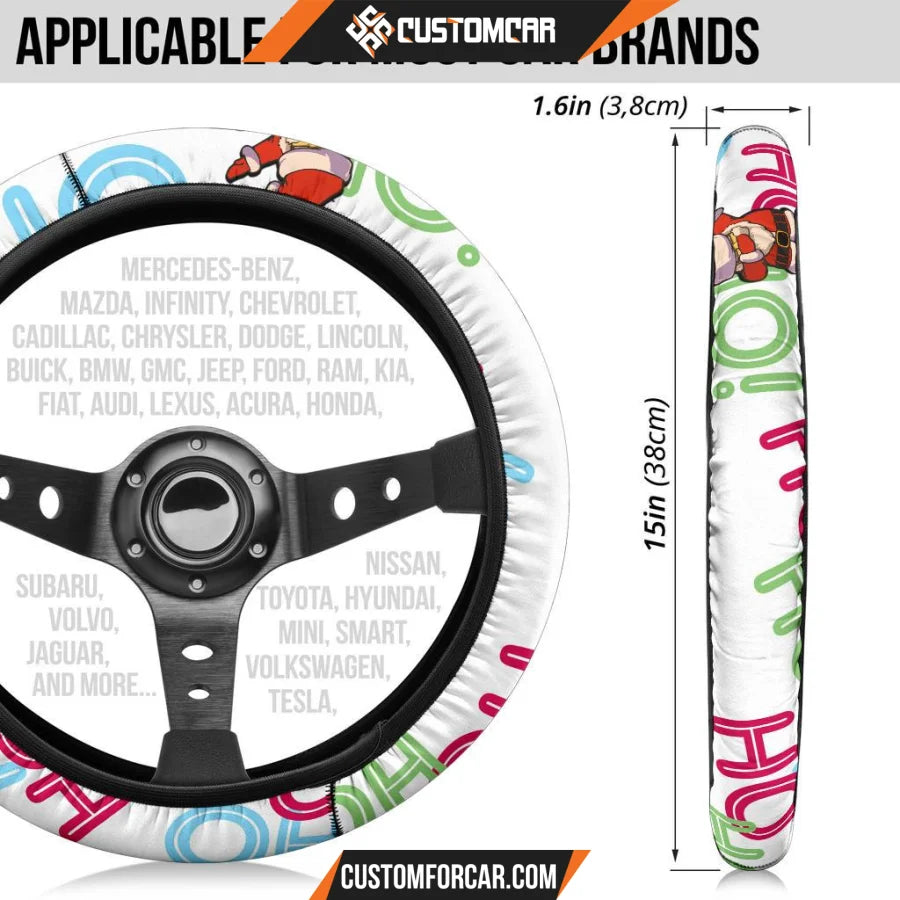 Christmas Steering Wheel Cover Cute Santa Claus Ho Ho Ho