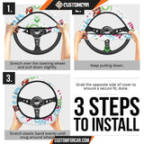 Christmas Steering Wheel Cover Cute Santa Claus Ho Ho Ho