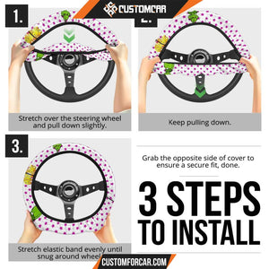 Christmas Steering Wheel Cover Grinchmas Smiling Grinch