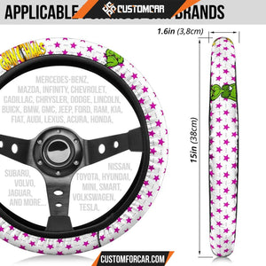 Christmas Steering Wheel Cover Grinchmas Smiling Grinch