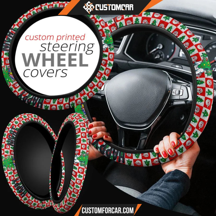 Christmas Steering Wheel Cover Happy Night Snoopy Sleeping