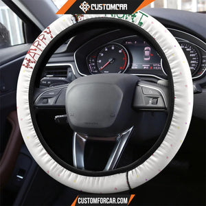 Christmas Steering Wheel Cover Happy Night Snowman Ring