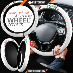 Christmas Steering Wheel Cover Happy Night Snowman Ring