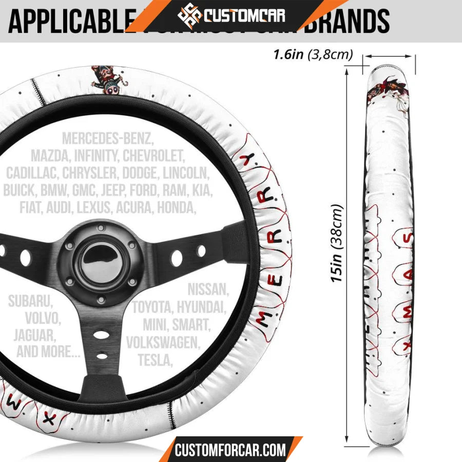 Christmas Steering Wheel Cover Lock Shock Barrel Zero Dog