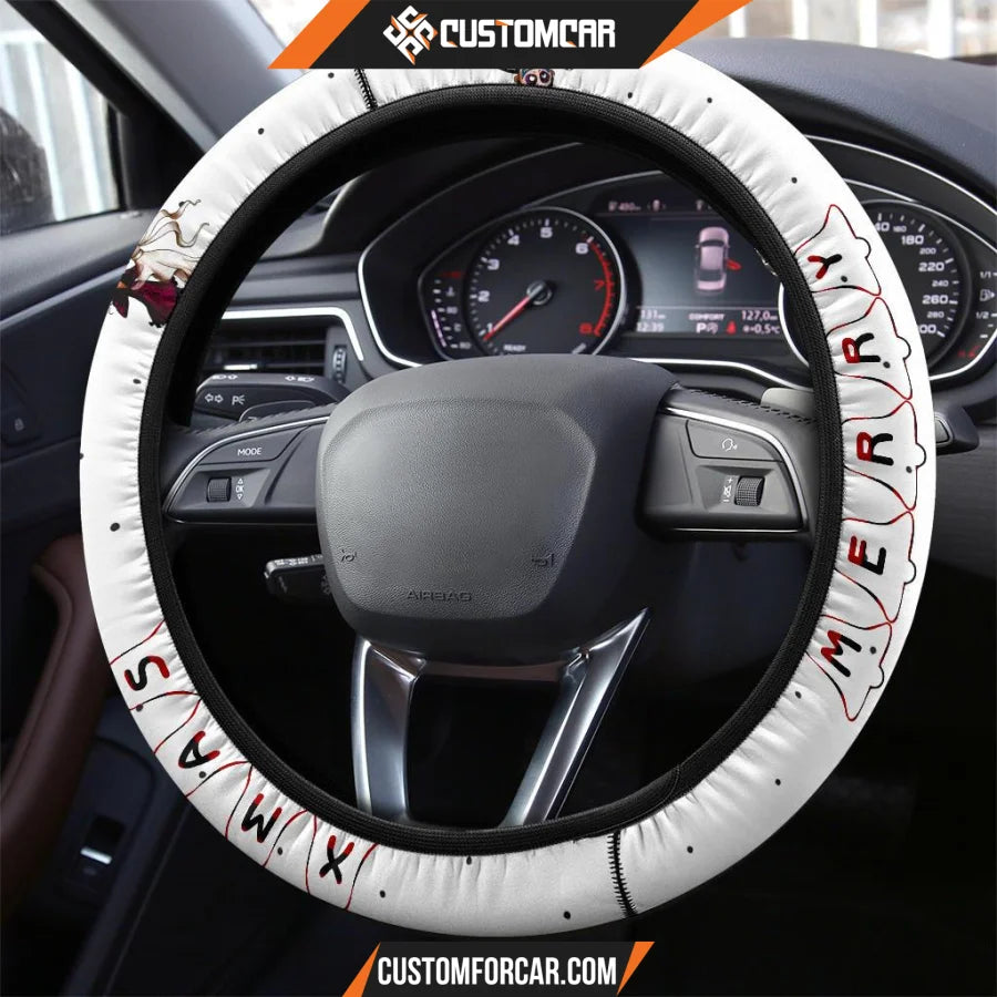 Christmas Steering Wheel Cover Lock Shock Barrel Zero Dog