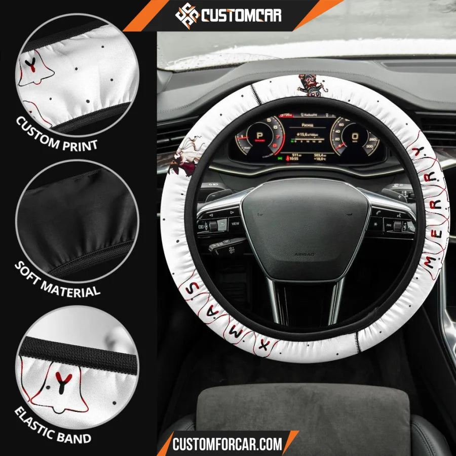 Christmas Steering Wheel Cover Lock Shock Barrel Zero Dog