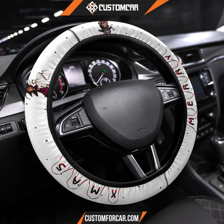 Christmas Steering Wheel Cover Lock Shock Barrel Zero Dog