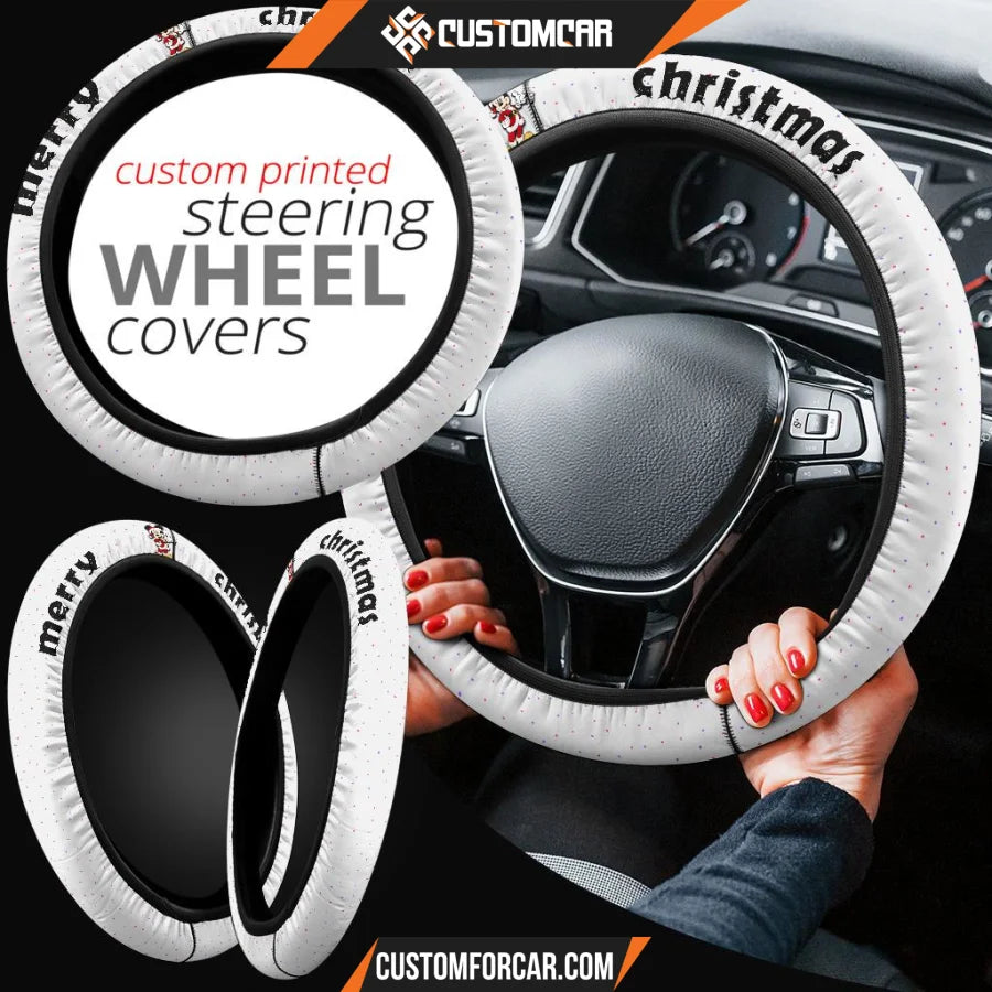 Christmas Steering Wheel Cover Merry Xmas Mickey Mouse