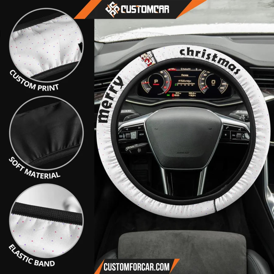 Christmas Steering Wheel Cover Merry Xmas Mickey Mouse