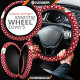 Christmas Steering Wheel Cover Santa Claus Ho Ho Ho Red