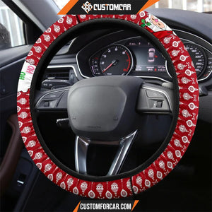 Christmas Steering Wheel Cover Santa Claus Ho Ho Ho Red