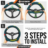 Christmas Steering Wheel Cover Simpsons Wearing Santa Claus