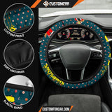 Christmas Steering Wheel Cover Simpsons Wearing Santa Claus